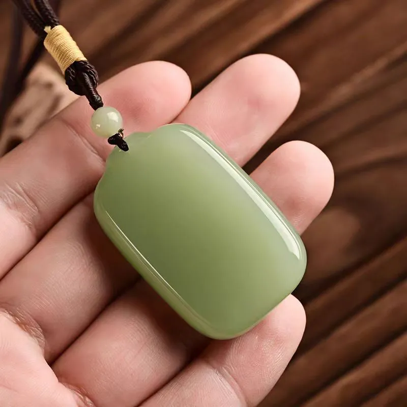 Lingxiang Yurun Hetian Jade Necklaces Green Jade Unisex-3