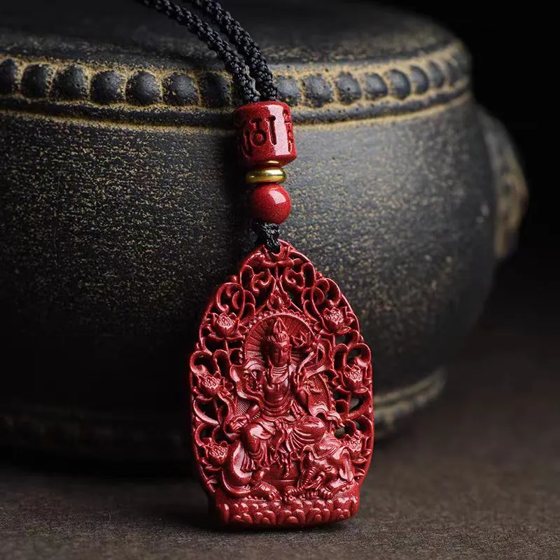 Lingxiang Yurun Cinnabar Necklaces Unisex-3