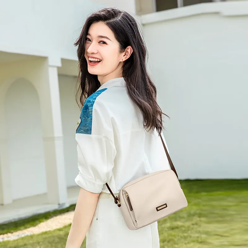 GOLF Fabric Crossbody Bag Regular Women's Apricot/Elegant Black-6