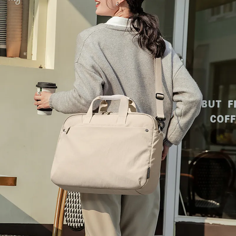GOLF Fabric 16 Inches Laptop Bag Regular Women's Apricot Black/Pink-6