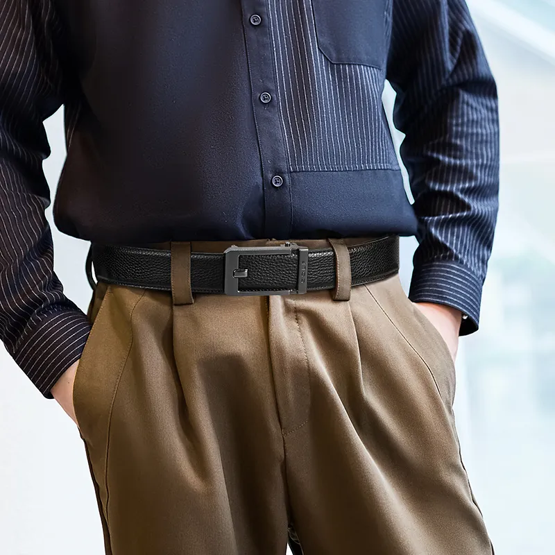 GOLF Cow Leather Top Grain Cow Leather Leather Belts Men's Black Antler Brown Width  3.5cm-4