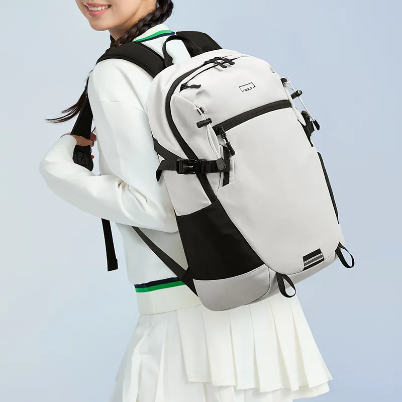 GOLF Fabric Outdoor Bag Backpack Regular Unisex Ivory White/Tea Brown-3