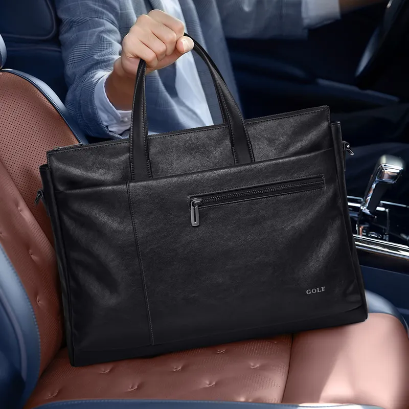 GOLF Synthetic Leather Briefcase Regular Men's Black-5