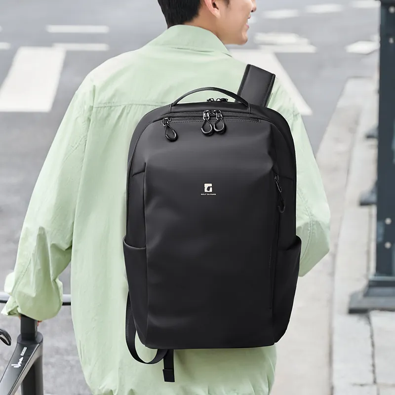GOLF Fabric Backpack Regular Men's Black/Meteorite Brown-4