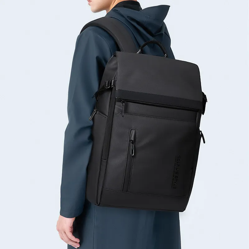 GOLF Fabric Backpack Regular Men's Black Khaki With Black-4