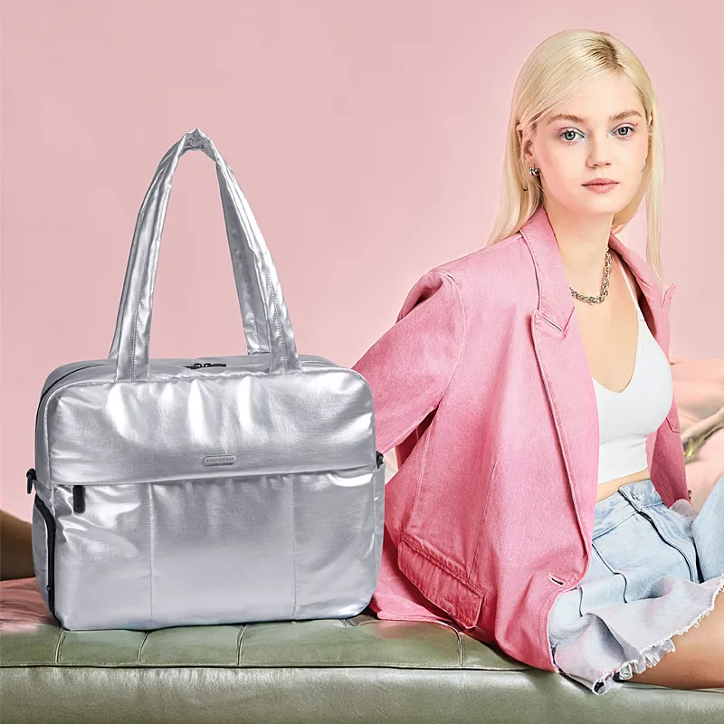 GOLF Fabric Travel Bag 19.8L Women's Dazzling Pink/Arctic Silver-11