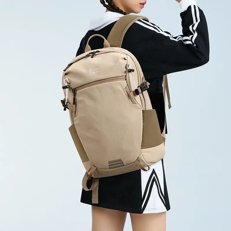 GOLF Fabric Outdoor Bag Backpack Regular Unisex Ivory White/Tea Brown-10