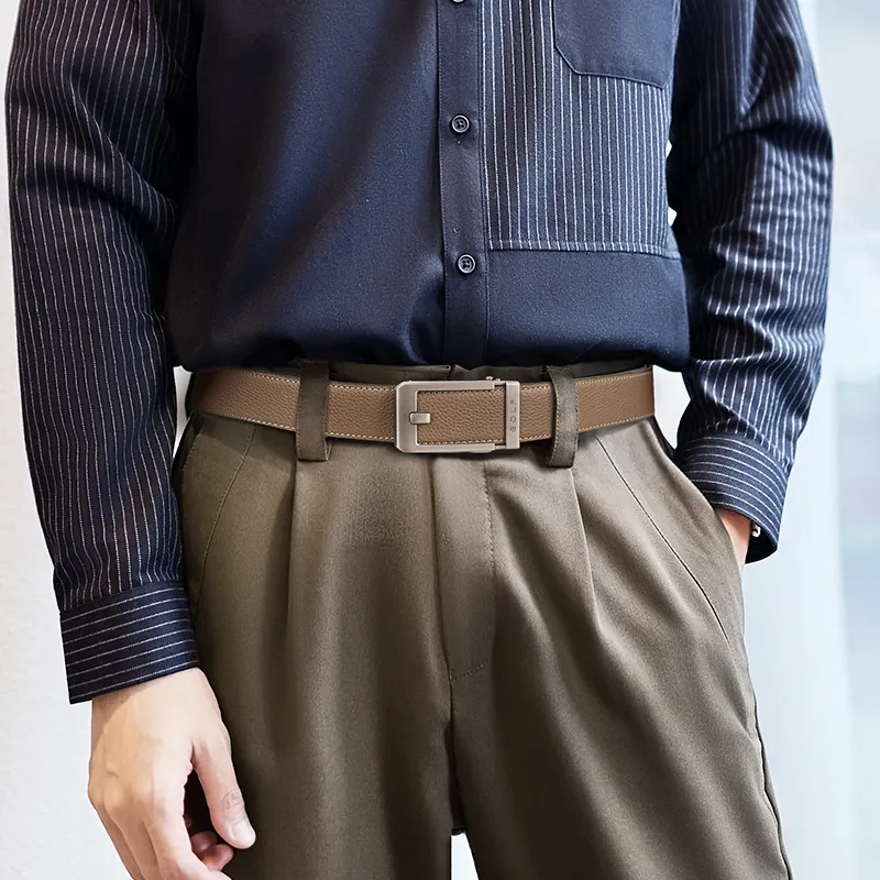 GOLF Cow Leather Top Grain Cow Leather Leather Belts Men's Black Antler Brown Width  3.5cm-8