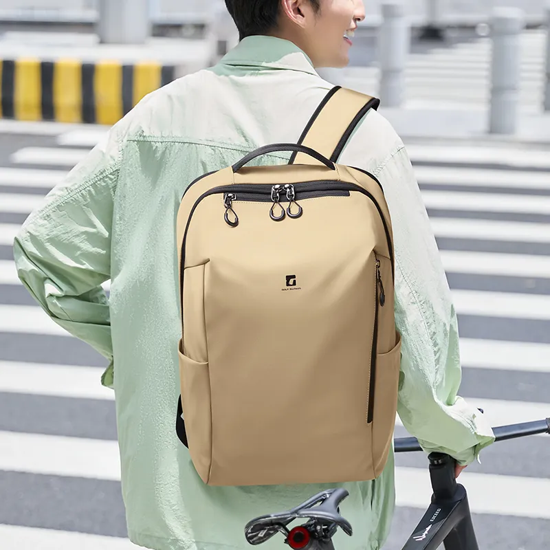 GOLF Fabric Backpack Regular Men's Black/Meteorite Brown-8