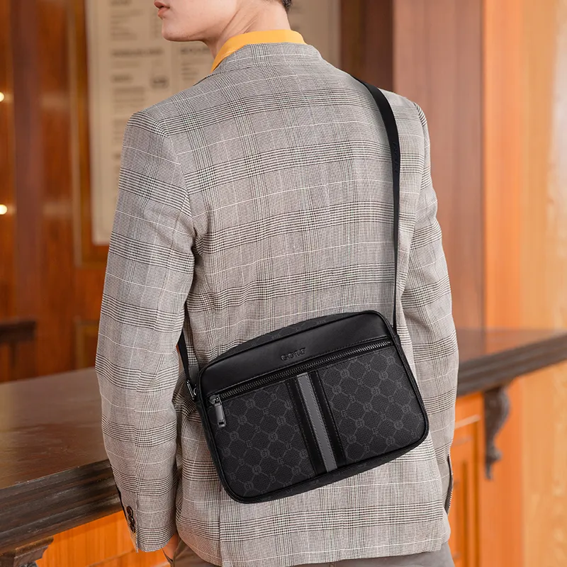 GOLF PVC Crossbody Bag, Shoulder Bag Men's Black-5