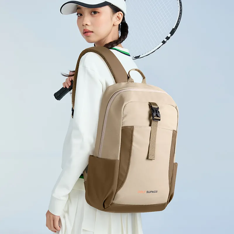 GOLF Fabric Backpack Regular Unisex Ecru & Black/Barley Tea-12