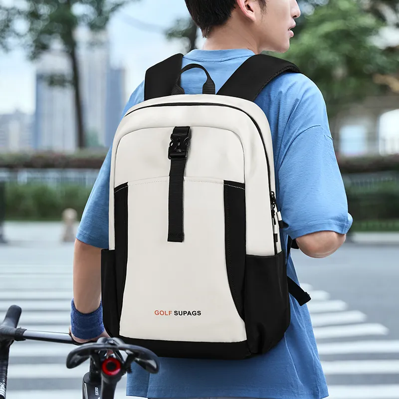 GOLF Fabric Backpack Regular Unisex Ecru & Black/Barley Tea-2