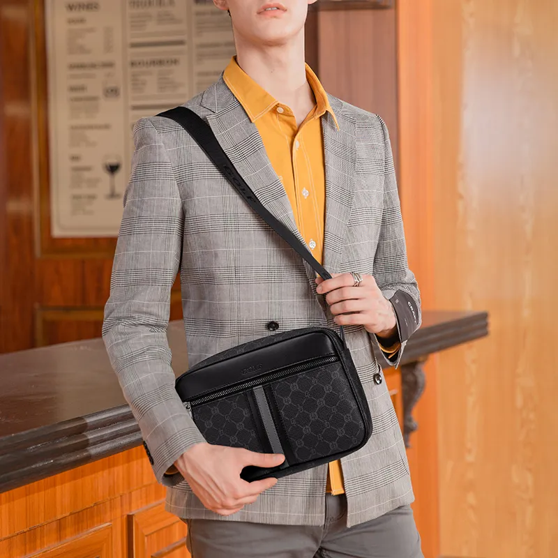 GOLF PVC Crossbody Bag, Shoulder Bag Men's Black-6
