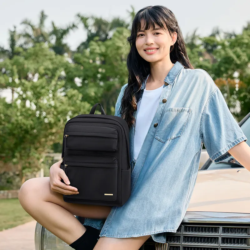 GOLF Fabric Backpack Regular Women's Apricot/Black-9
