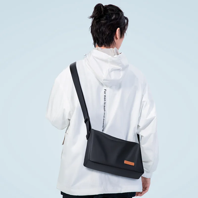 GOLF Fabric With Synthetic Leather Crossbody Bag Shoulder Bag Medium Size Men's Black/Gray-4