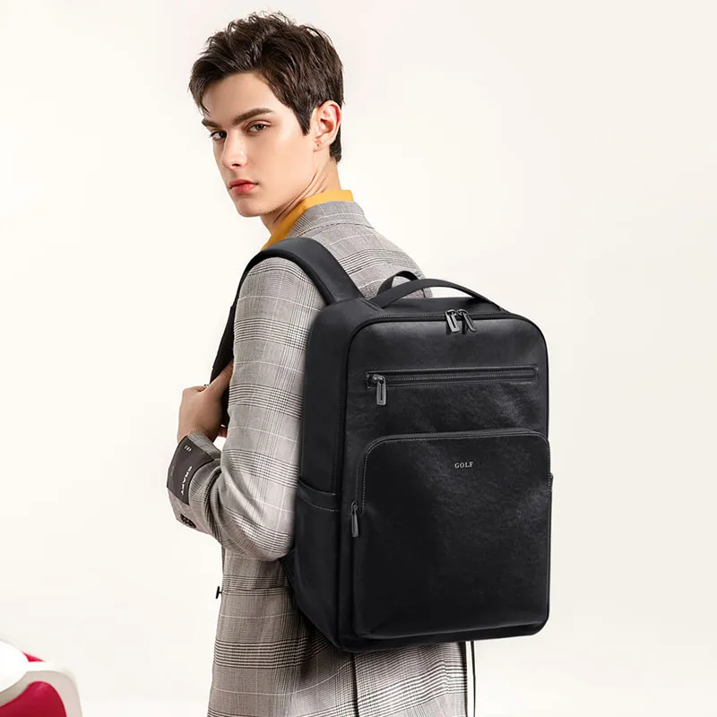 GOLF Synthetic Leather Backpack Men's Black-3