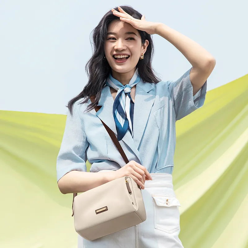 GOLF Fabric Crossbody Bag Regular Women's Apricot/Elegant Black-4
