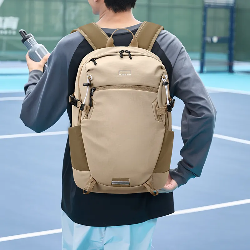 GOLF Fabric Outdoor Bag Backpack Regular Unisex Ivory White/Tea Brown-9