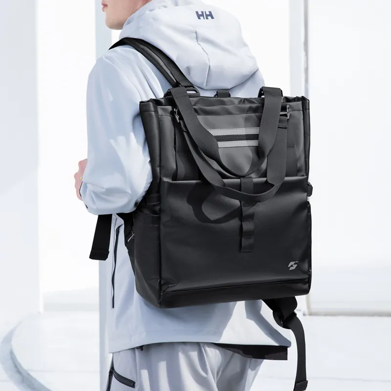 GOLF Fabric Multifunctional Backpack Regular Men's Black/Grey & White & Black-8