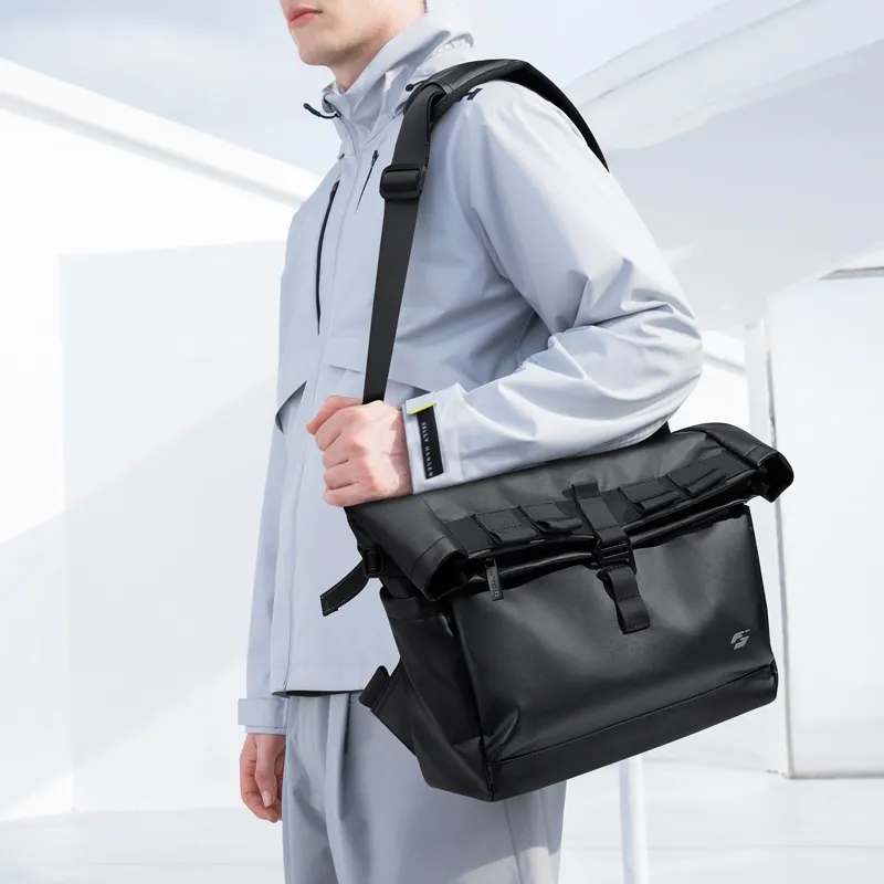 GOLF Fabric Multifunctional Backpack Regular Men's Black/Grey & White & Black-9