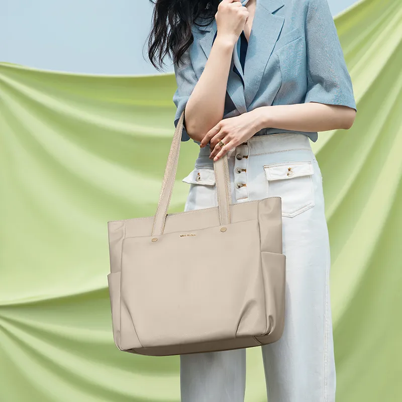 GOLF Fabric 15 Inch Laptop Bag Tote Shoulder Bag Regular Women's Apricot/Black-4
