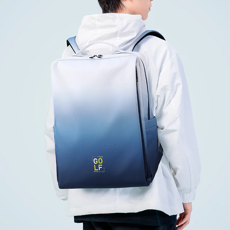 GOLF Fabric 15.6 Laptop Backpack Backpack Large Size Men's Ink Wash/Light Blue-8