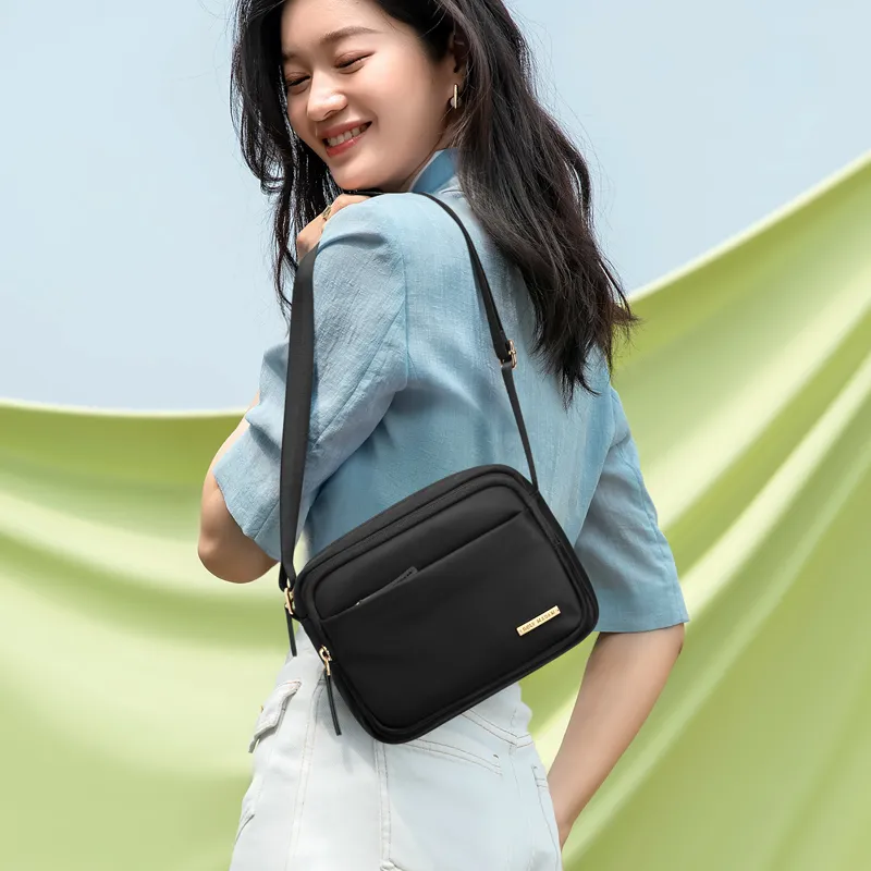 GOLF Fabric Crossbody Bag Women's Apricot/Black-8