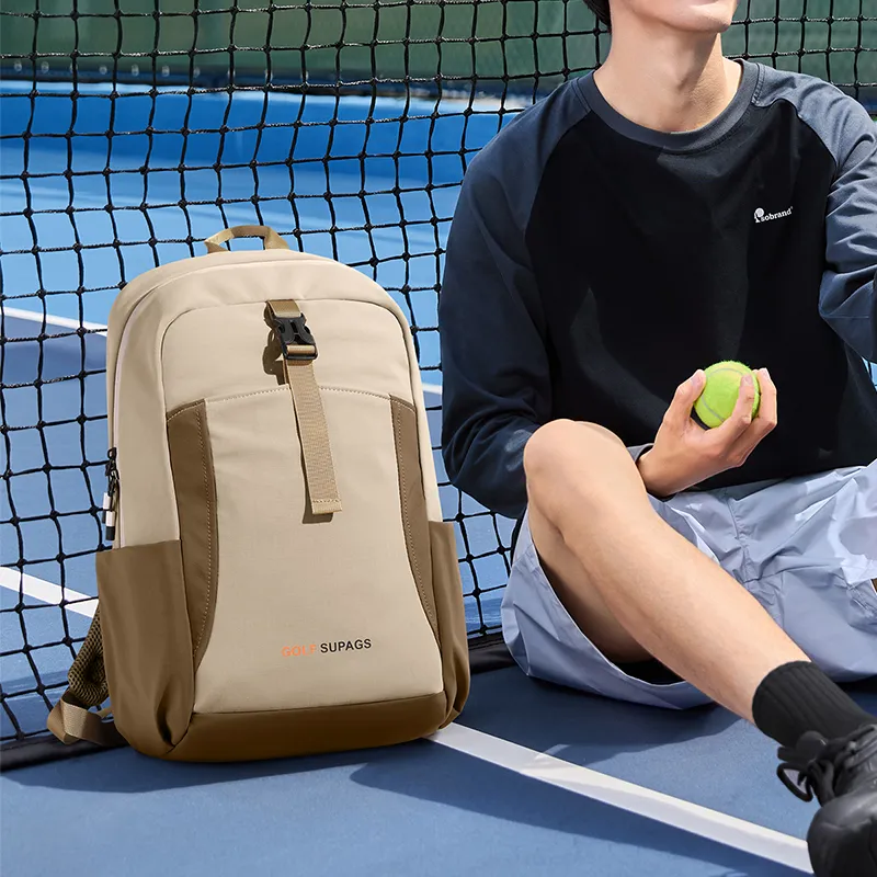 GOLF Fabric Backpack Regular Unisex Ecru & Black/Barley Tea-9