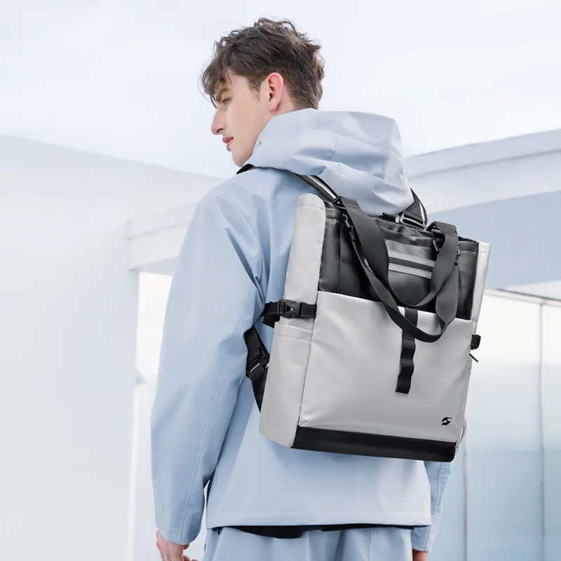 GOLF Fabric Multifunctional Backpack Regular Men's Black/Grey & White & Black-12