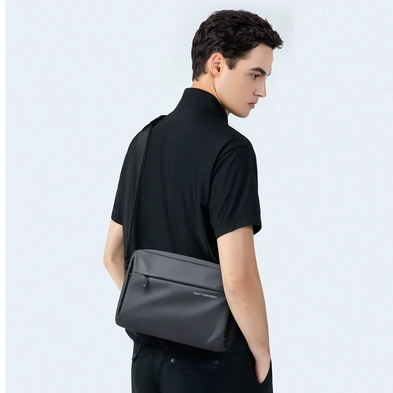 GOLF Fabric Crossbody Bag, Shoulder Bag Regular Men's Dusty Black/Elegant Gray-6