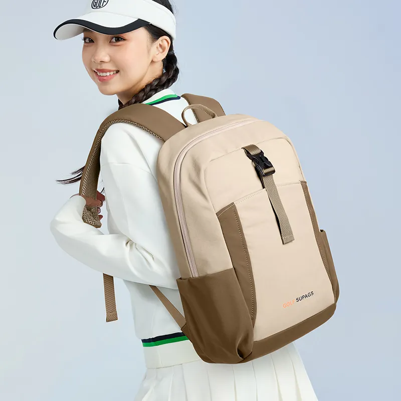 GOLF Fabric Backpack Regular Unisex Ecru & Black/Barley Tea-11