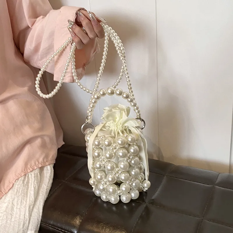 ERANGBEAR Woven Handbag Regular Women's White-2