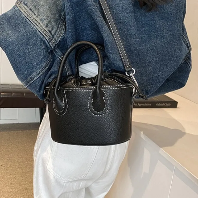 ERANGBEAR PU Bucket Bag, Shoulder Bag, Crossbody Bag, Handbag Women's Black/White/Brown/Khaki/Coffee-1