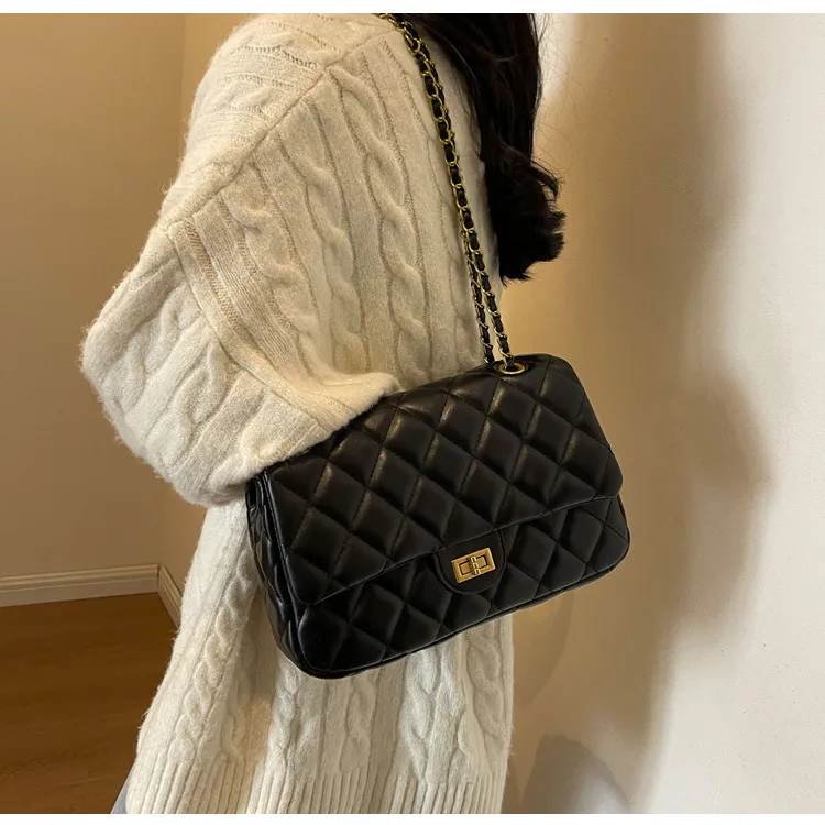 ERANGBEAR PU One Shoulder Shoulder Bag Regular Women's Ecru Coffee Black-3