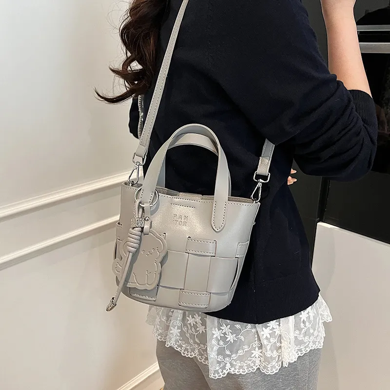 ERANGBEAR PU Crossbody Bag Women's Gray/Purple/Ecru/Black/Khaki-1