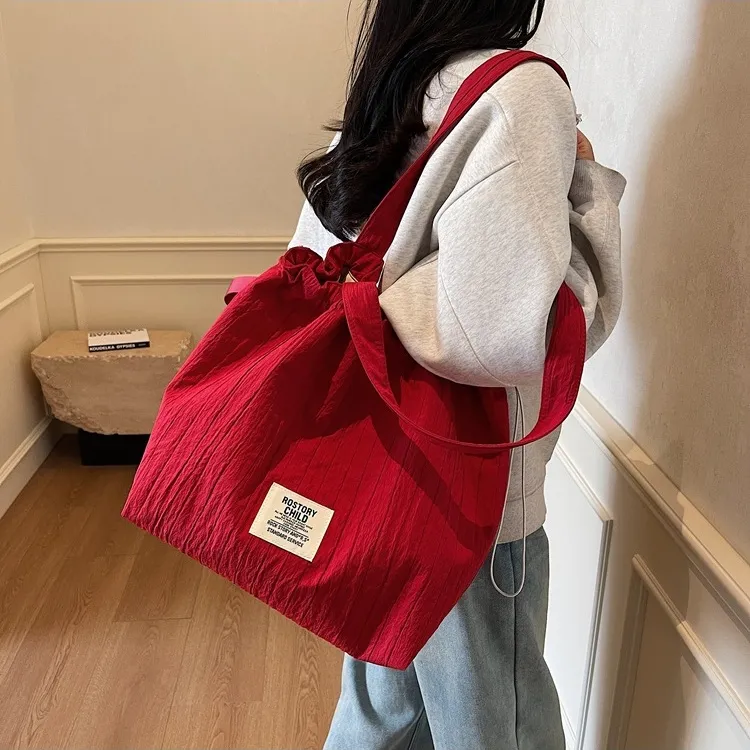 ERANGBEAR Cotton Shoulder Bag Women's Black/White/Pink/Red-9