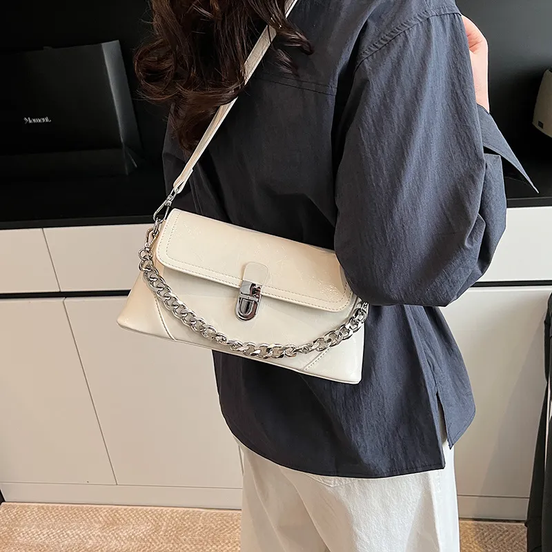 ERANGBEAR PU Crossbody One Shoulder Handbags Regular Women's Ecru/Silver/Black/Khaki/Green-1