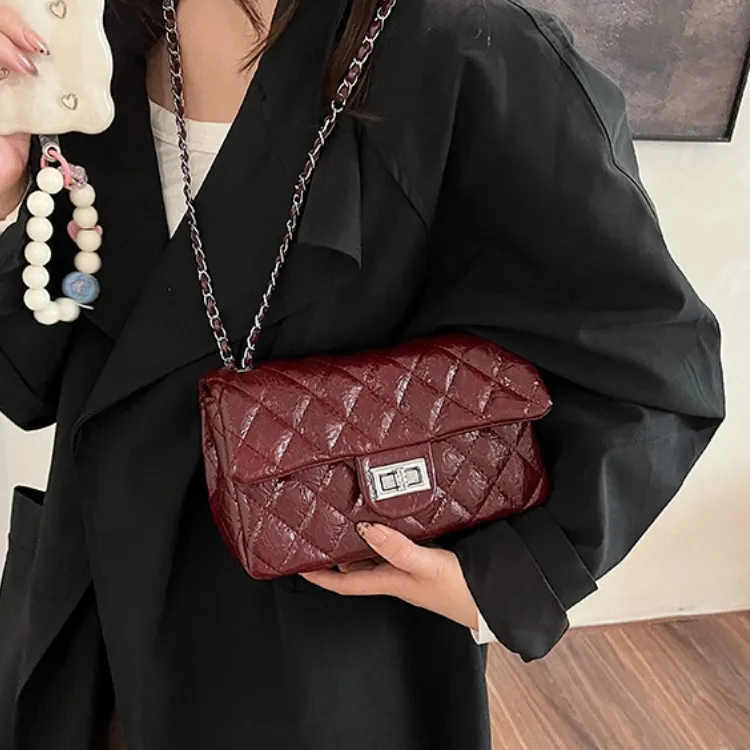 ERANGBEAR PU Shoulder Bag Regular Women's Leopard Print/Black/Red-5