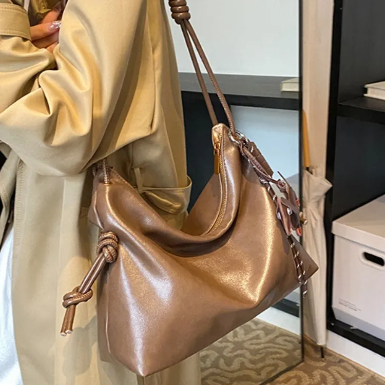 ERANGBEAR PU Shoulder Bag Women's Coffee/Black/Dark Khaki/Brown-10