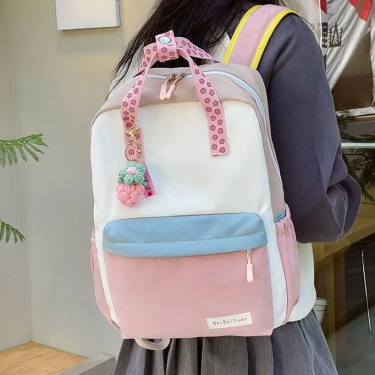ERANGBEAR Nylon Backpack Women's Pink-2