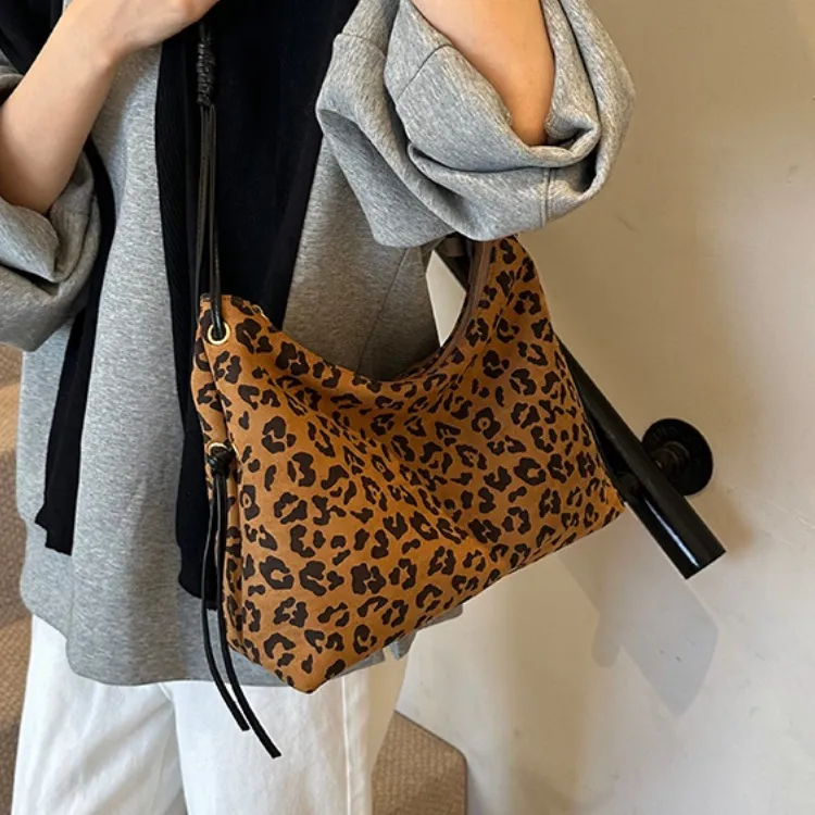 ERANGBEAR PU Shoulder Bag Women's Black/Coffee/Leopard Print Coffee/Leopard Print Brown-10