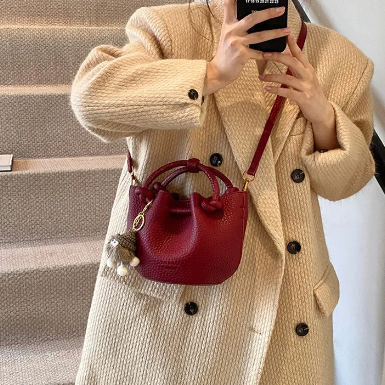 ERANGBEAR PU One Shoulder Handbag Women's Coffee/White/Red/Brown/Black-8