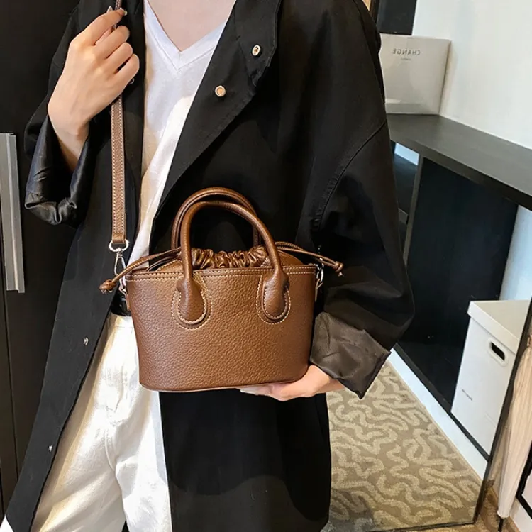 ERANGBEAR PU Bucket Bag, Shoulder Bag, Crossbody Bag, Handbag Women's Black/White/Brown/Khaki/Coffee-6