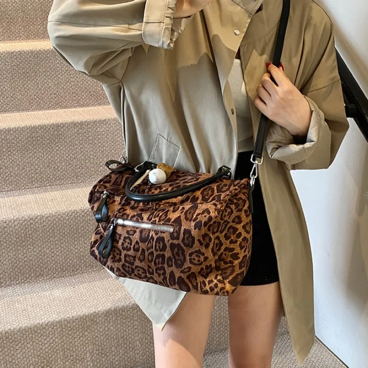 ERANGBEAR PU One Shoulder Handbag Women's Leopard Print-4