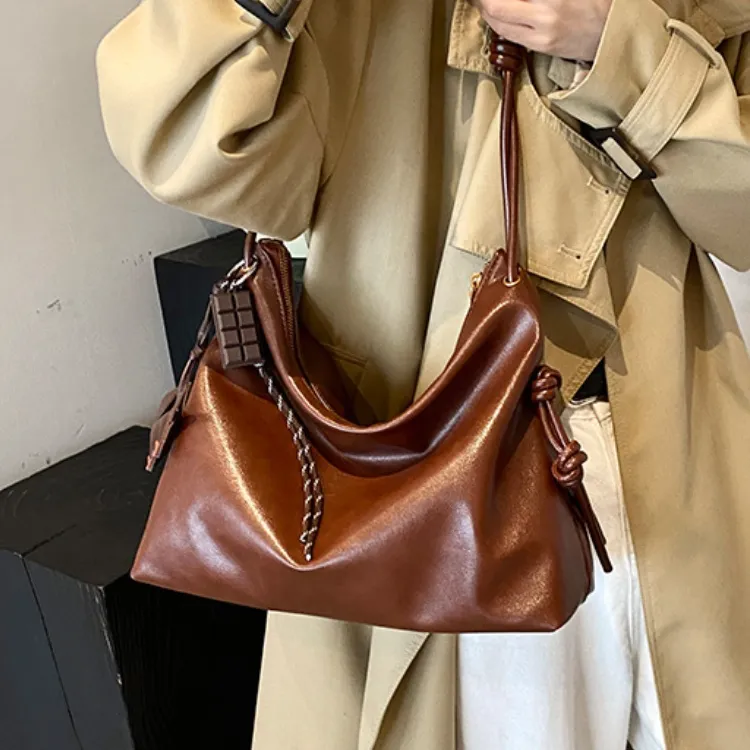 ERANGBEAR PU Shoulder Bag Women's Coffee/Black/Dark Khaki/Brown-6