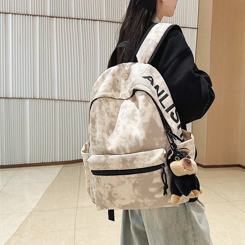 ERANGBEAR Nylon Backpack Unisex White/Black/Green/Red-1