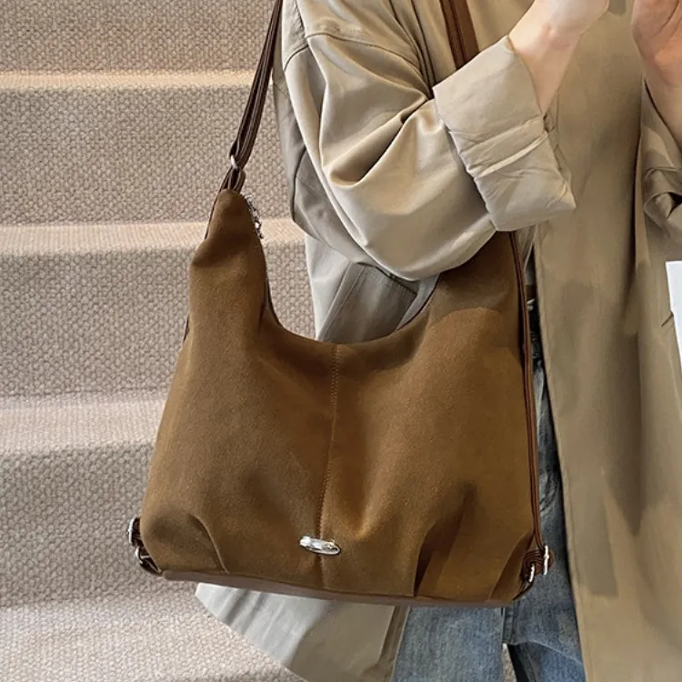 ERANGBEAR PU Double Shoulder Bag, Crossbody Bag Women's Black Coffee Brown Khaki-7
