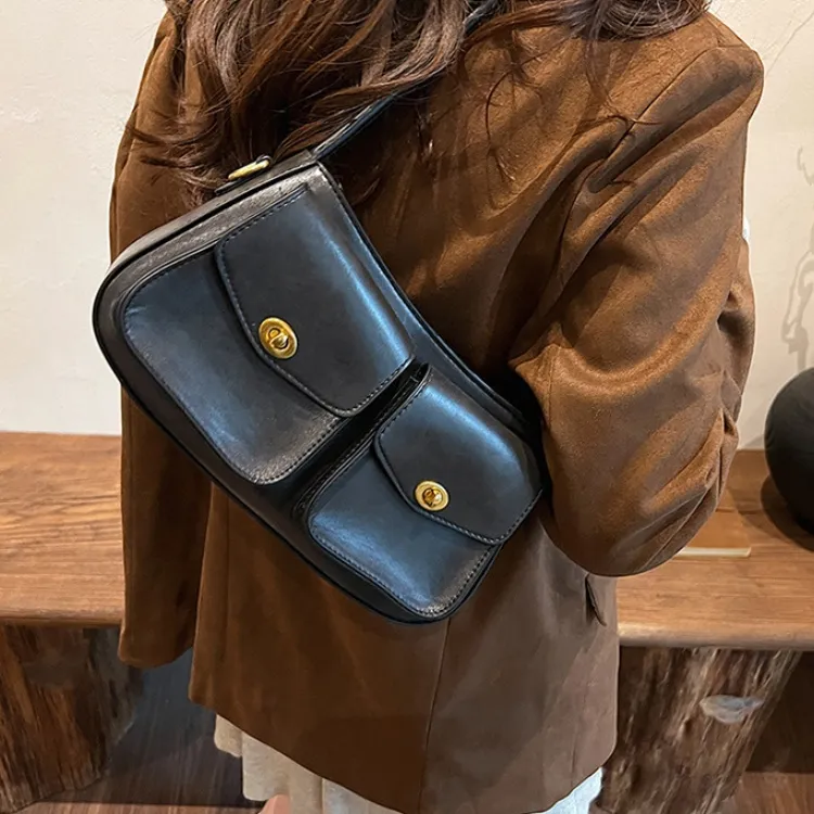 ERANGBEAR PU Crossbody Bag, Shoulder Bag Women's Coffee/Brown/Black-7