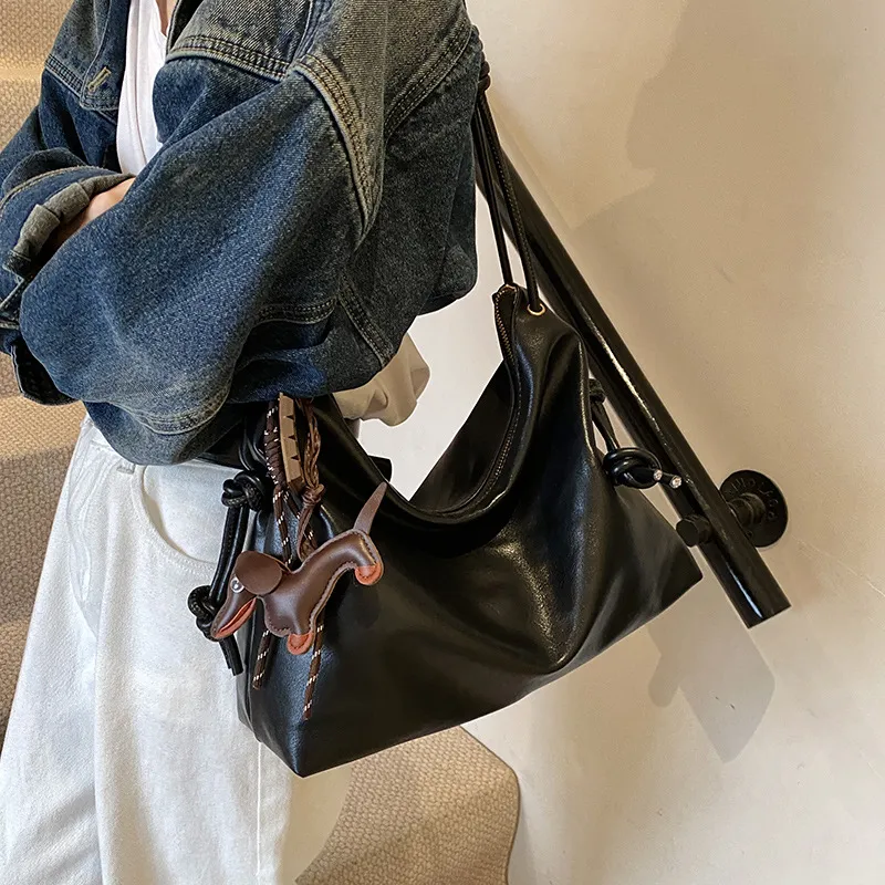 ERANGBEAR PU Shoulder Bag Women's Coffee/Black/Dark Khaki/Brown-2