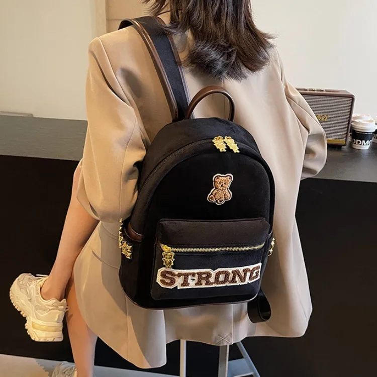 ERANGBEAR Canvas Canvas Bag Backpack Women's Ecru/Coffee/Black-7